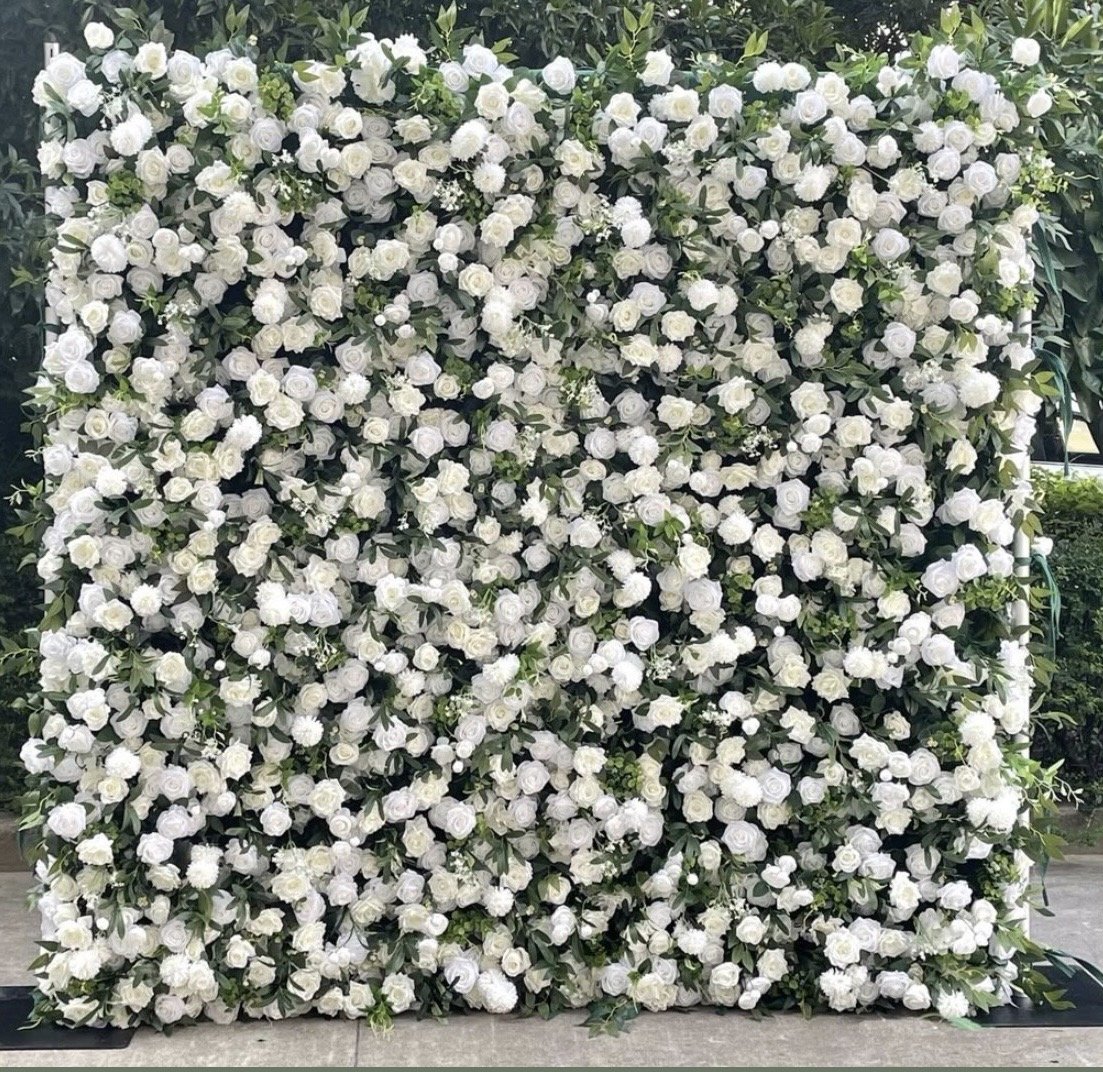 White Rose Flower Wall